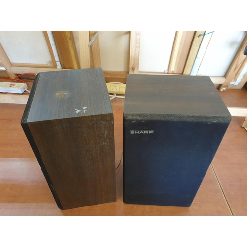 725 - Pair of Sharp CP-160E Speakers (22 x 37 x 18.5cm each), *Basic Test and Working*