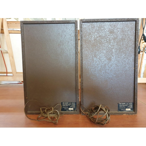 725 - Pair of Sharp CP-160E Speakers (22 x 37 x 18.5cm each), *Basic Test and Working*