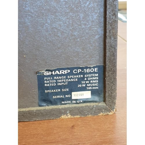 725 - Pair of Sharp CP-160E Speakers (22 x 37 x 18.5cm each), *Basic Test and Working*