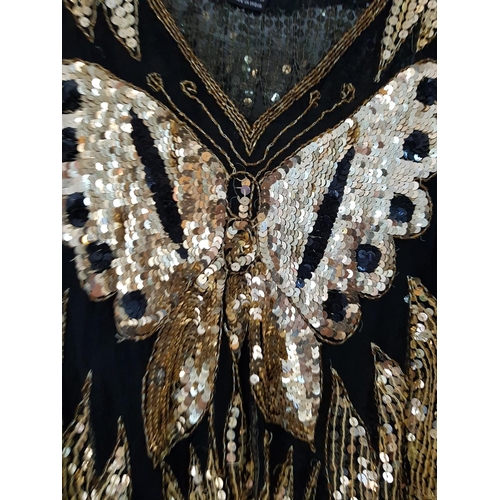 770 - Gold Butterfly Sequins Blouse, Size M