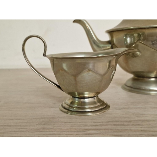 88 - Vintage / Retro Silver Plated 3-Piece Tea Set of Tea Pot, Milk Jug and Sugar Bowl, (3)