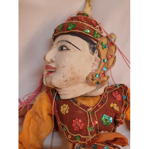 804 - Antique Vintage Large Carved Wooden Puppet Figure