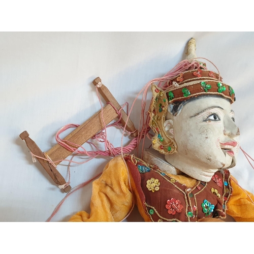 804 - Antique Vintage Large Carved Wooden Puppet Figure