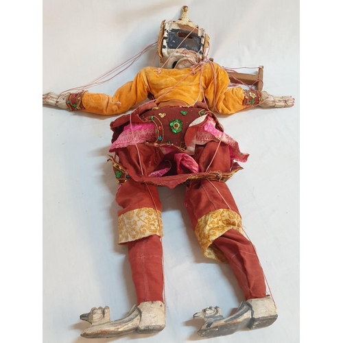 804 - Antique Vintage Large Carved Wooden Puppet Figure