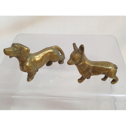 812 - Collection of 5 x Vintage Solid Brass Dogs