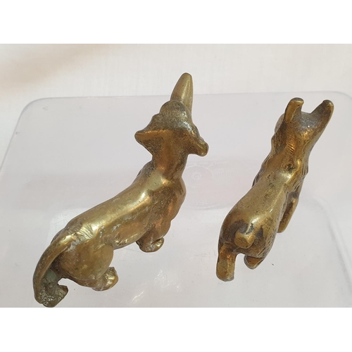 812 - Collection of 5 x Vintage Solid Brass Dogs