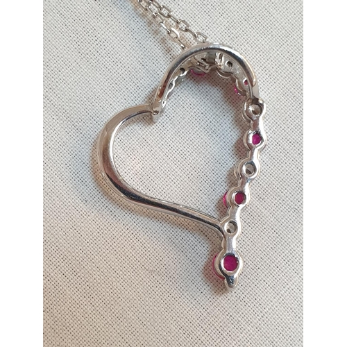 824 - Sterling Silver Hallmarked .925 Heart Themed Ladies Pendant with Purple Stones, a .925 Bracelet Hear... 