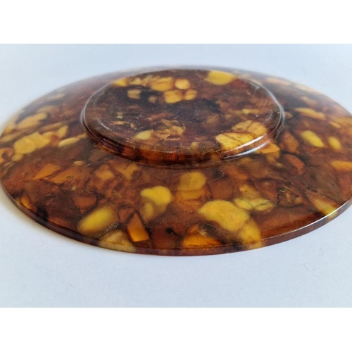 92 - Natural Amber Saucer / Small Plate, (Approx. Ø: 15cm)