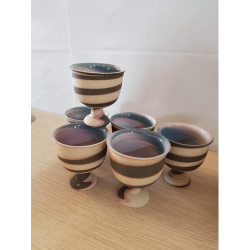 104 - Set of 12 x Ceramic Mini Goblets