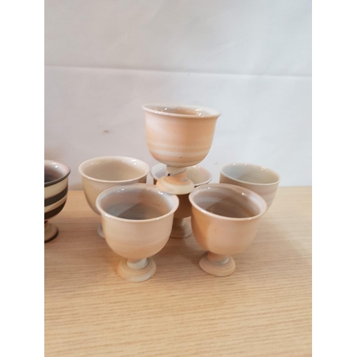 104 - Set of 12 x Ceramic Mini Goblets