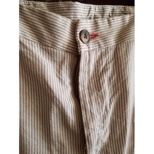 202 - ''Score Michail'' Pair of Summer Ladies Trousers (Cotton 98% Polyester 2%) Size 14/16 (White/Beige S... 