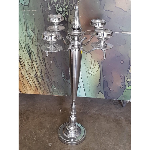 274 - Large White Metal 4-Arms Decorative Candelabra (H:89cm)