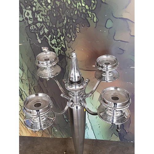 274 - Large White Metal 4-Arms Decorative Candelabra (H:89cm)