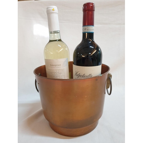 279 - Copper Wine Cooler / Chiller with 2 x Bottles of Wine; 