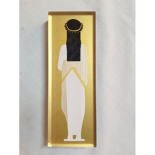 459 - Egyptian Souvenirs Decorative Clock (43 x 20cm) and Hand Pulled Silkscreen on Plexiglass (17 x 6 x 3... 