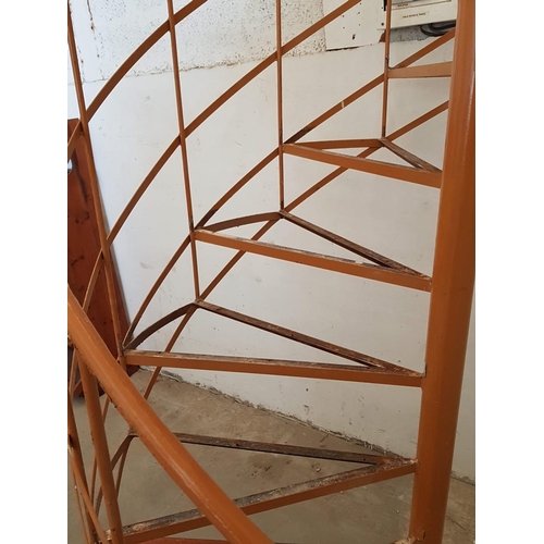 120 - Outdoor Metal Spiral Staircase with Wooden Steps