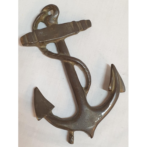 233 - Vintage Solid Brass Anchor Wall Hanging with a Solid Brass Anchor Design Bottle Opener (2)