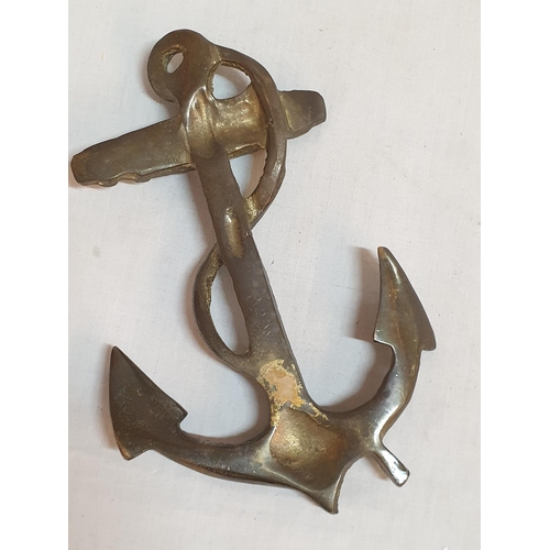 233 - Vintage Solid Brass Anchor Wall Hanging with a Solid Brass Anchor Design Bottle Opener (2)