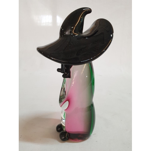 238 - Murano Art Glass Figure with Long Moustache / Large Hat Signed by Artist / Together with Moulded Gla... 