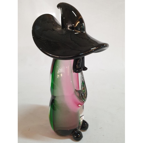 238 - Murano Art Glass Figure with Long Moustache / Large Hat Signed by Artist / Together with Moulded Gla... 