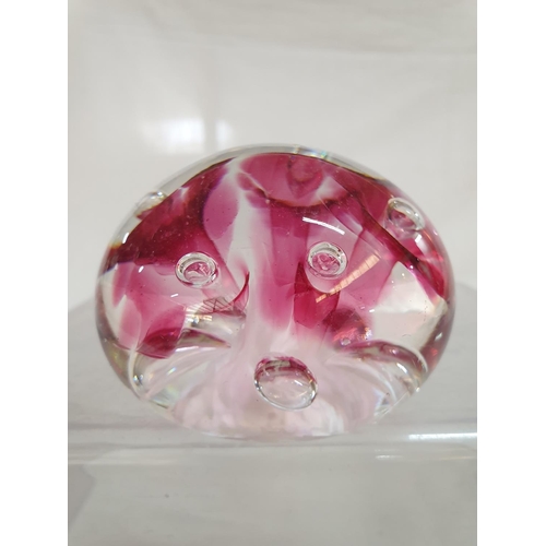 239 - Collection of 2 x Joe Rice Signed Paper Weights, Floral Design, Hand Made (Ø: 7cm x H: 6cm)