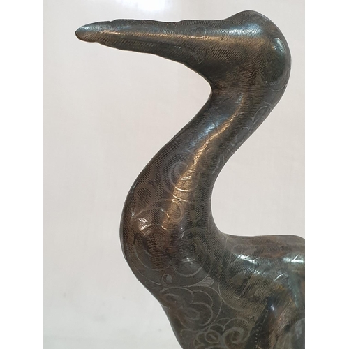 244 - Vintage White Metal Ornamental Bird Figure (Approx H:28cm)