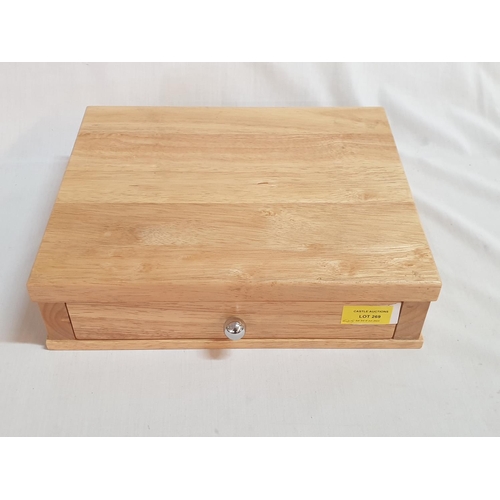 269 - Wooden Drawer Unit with Wine Accessories Stoppers, Wine Opener, Pocket Knife, Stainless Steel Double... 