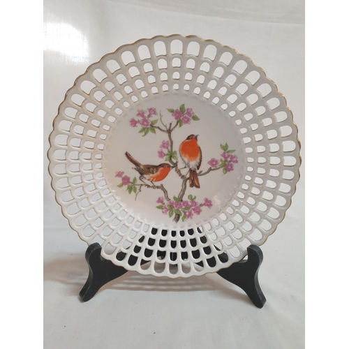 270 - Wallendorf Porzellan Made in Germany Vintage Lace Porcelain Plate with Bird Pattern (Ø21.5cm) and Wo... 