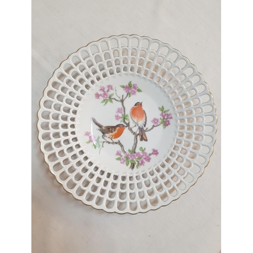 270 - Wallendorf Porzellan Made in Germany Vintage Lace Porcelain Plate with Bird Pattern (Ø21.5cm) and Wo... 