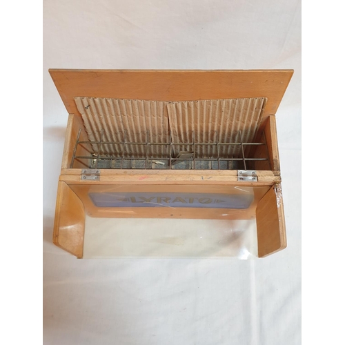 435 - Vintage Lyrata Pencil Display Case / Shop Display in Beech Wood