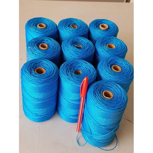 539 - 10 x Rolls of Blue Plastic Rope (Thin and Strong Rope)