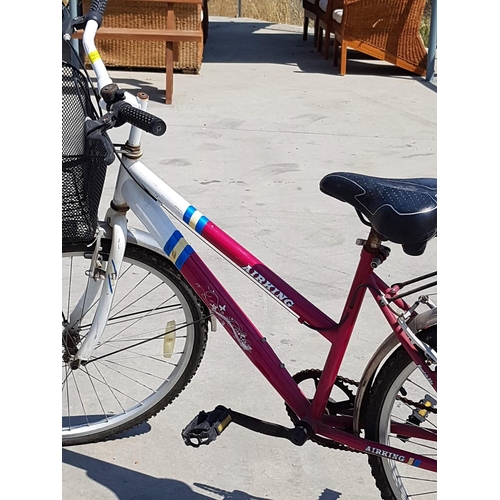 283 - Airking Ladies Pink Bicycle with Basket on the Front