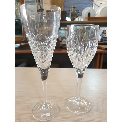 448 - Assorted Collecion of Glassware; Crystal and Cut Glass Wine and Champagne Glasses, Mug and Others in... 