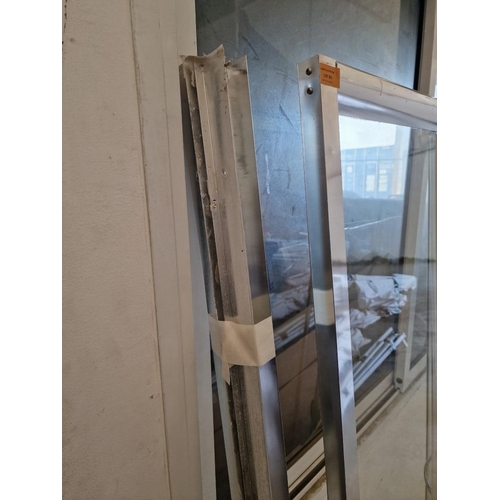 521 - Glass & Chrome Corner Shower Screen with Sliding Doors, (Approx. 100 x 80cm)