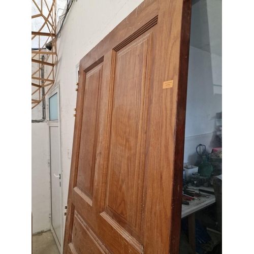 523 - Heavy Solid Wood Door with Brass Colour Furniture, (Approx. 91 x 211cm)