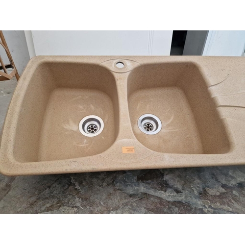 525 - Granite Effect Double Kitchen Sink, (Approx. 116 x 50cm)