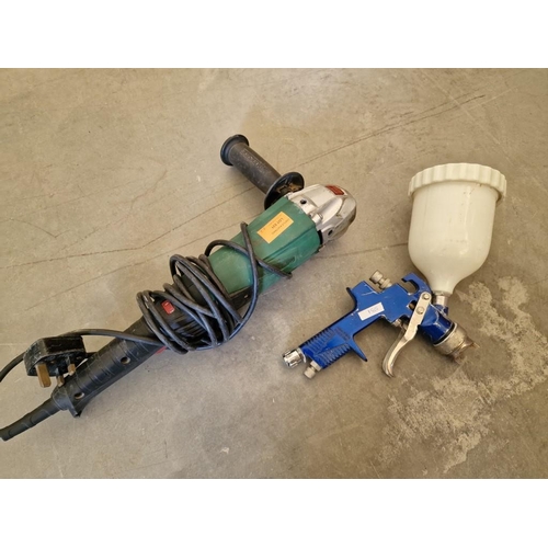 531 - Parkside Angle Grinder, (Model: PWS125 A1), Together with Paint Spray Gun, (2)