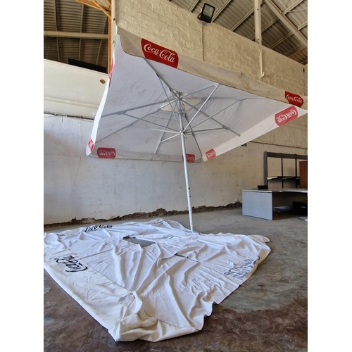 537 - 3.4m Square Commercial Umbrella / Parasol, with Additional 
Cover / Fabric, (a/f)