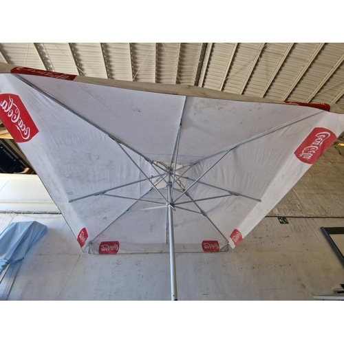 537 - 3.4m Square Commercial Umbrella / Parasol, with Additional 
Cover / Fabric, (a/f)