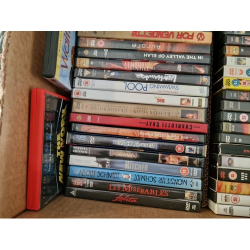 180 - Box with Large Qty of Assorted DVDs (see multiple catalogue photos for titles)