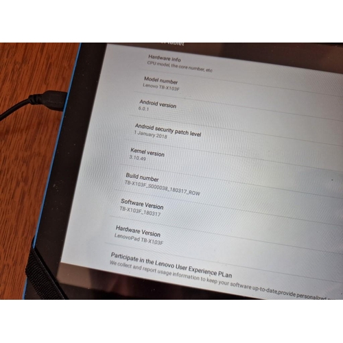 112 - Lenovo Tablet (Model: TB-X103F) with Case / Folding Cover, * Basic Test and Working, Factory Reset *
