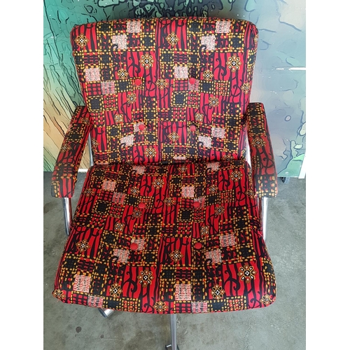 504 - Retro Patterned Fabric Office Chair (A/F)  
*Donated for Friends Hospice Foundation*