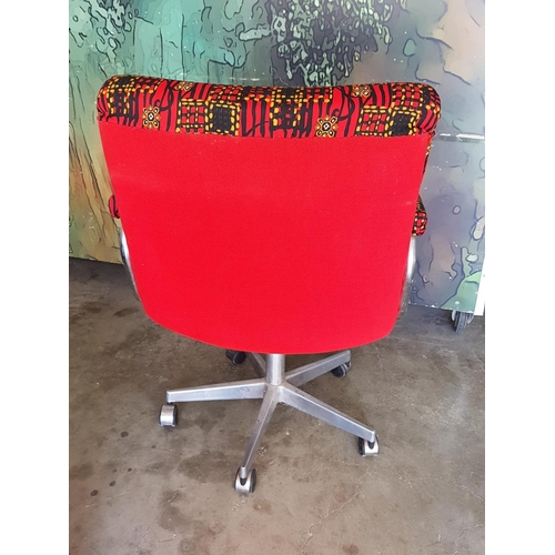 504 - Retro Patterned Fabric Office Chair (A/F)  
*Donated for Friends Hospice Foundation*