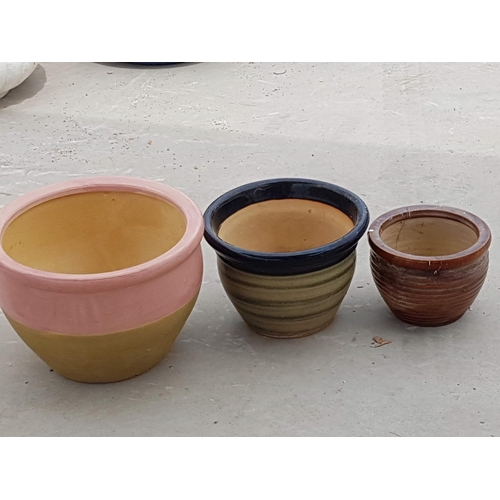 52 - 3 x Assorted Ceramic Pattern in Different Sizes, Colours (Ø30cm x H:21cm, Ø24cm x H:17cm and Ø17.5cm... 