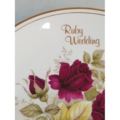 57 - Ruby Wedding Decorative Porcelain Pate, English Bone Chine (Ø21.5cm)
