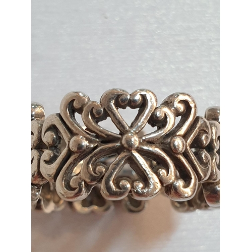 573 - Sterling Silver Scrolled Swirl / Heart Ladies Ring, Hallmarked .925, Total Weight 6.7grms