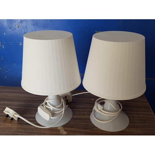 575 - Electric Home Items; Pair of Ikea White Plastic Side Lamps, 