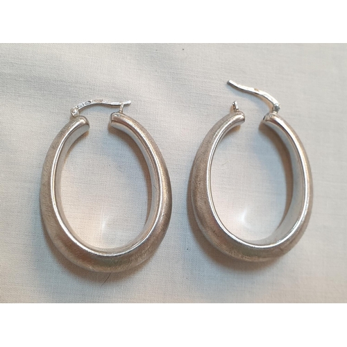 583 - Sterling Silver Hallmarked .925 Brushed Finished Ladies Earring / Ring Set, Italy, Total Weight 20.2... 