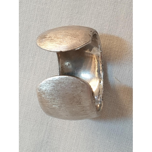 583 - Sterling Silver Hallmarked .925 Brushed Finished Ladies Earring / Ring Set, Italy, Total Weight 20.2... 