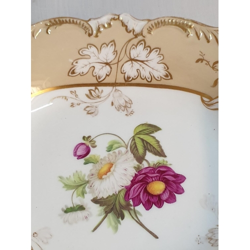 62 - Vintage Porcelain Sweets Dish with Golden Leads and Wild Flowers Pattern (27.5cm x 22cm x 4.5cm)